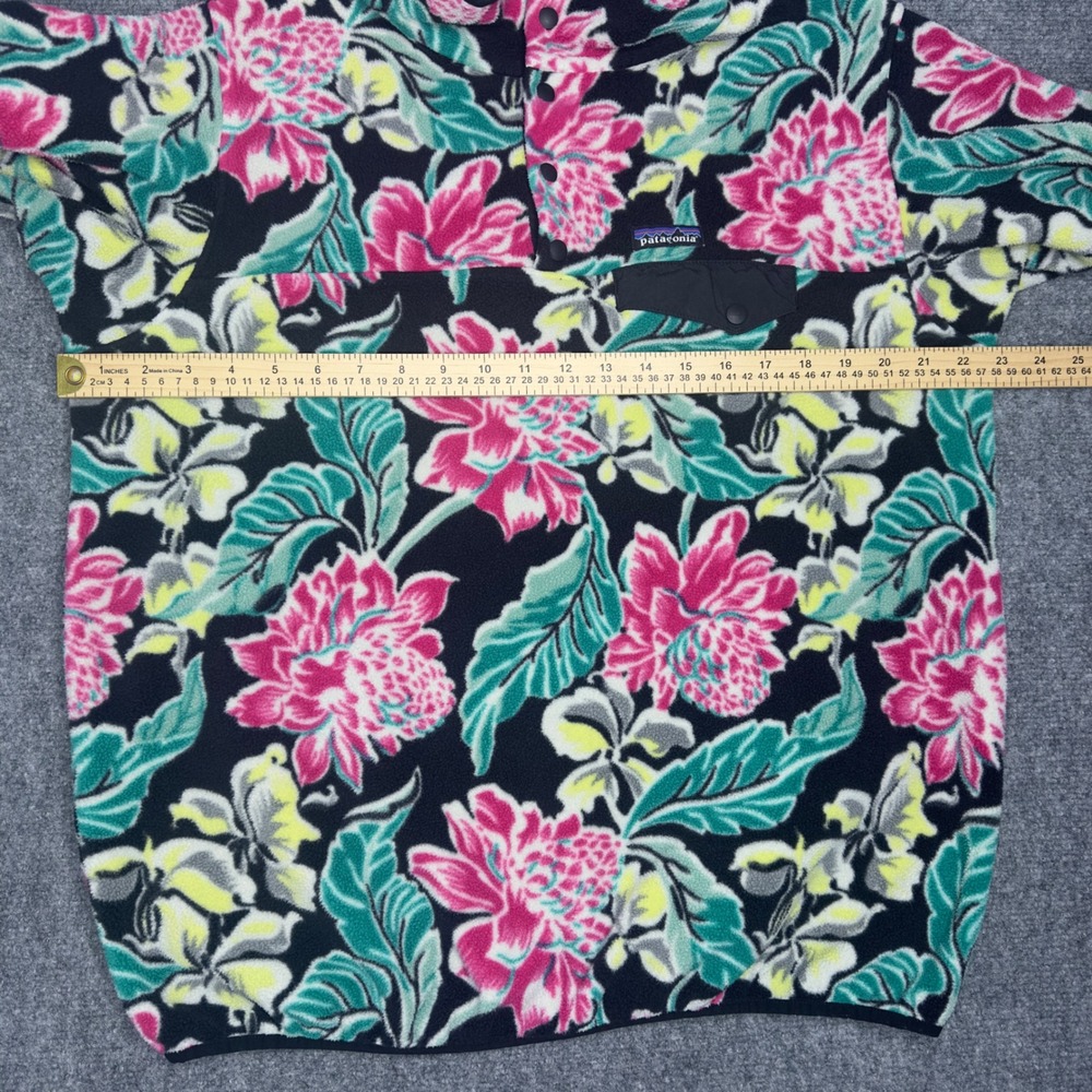 Patagonia Synchilla Snap-T Floral Fleece Pullover Womens XL Gorpcore Cottagecore - Picture 9 of 10